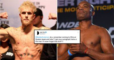 Jake Paul - Tyron Woodley - Tommy Fury - Logan Paul - Nate Robinson - Anderson Silva - Jake Paul vs Anderson Silva: Problem Child's tweet to UFC legend in 2012 - givemesport.com - state Ohio