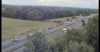 Car flipped onto its roof following two-vehicle collision on M56 - manchestereveningnews.co.uk - Manchester