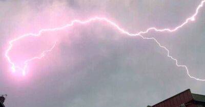 Dramatic pictures show lightning over Manchester as weather takes moody turn