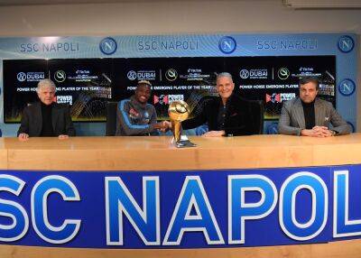 Victor Osimhen awarded the Globe Soccer Power Horse Emerging Player of The Year in Naples, Italy