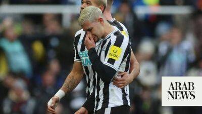 Newcastle boss Howe hopes ankle injury to ‘tearful’ Bruno Guimaraes is not ‘long term’