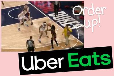 Basketball Game Goes Viral After Delivery Guy Walks ONTO THE COURT With Food! WATCH!