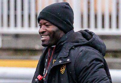 Maidstone United caretaker manager George Elokobi reacts to 1-0 National League defeat at Torquay United