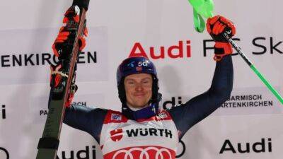 Norway's Kristoffersen gets 1st win while wearing ex-rival Hirscher's ski brand