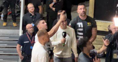 KSI and Tommy Fury in heated exchange at explosive open workout in Manchester