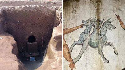 2,000-year-old 'Tomb of Cerberus' with stunning frescoes discovered in Italy