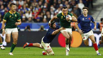 Eben Etzebeth - Thomas Ramos - Title holders South Africa dash French hopes to reach Rugby World Cup semi-finals - france24.com - France - Argentina - South Africa - Ireland - New Zealand - Fiji