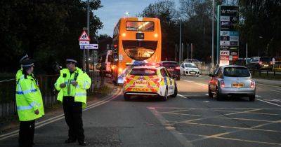 Another crash involving double decker bus closes main road outside shopping centre with police on scene - manchestereveningnews.co.uk