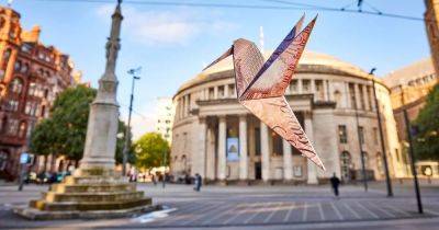 Paper birds carrying REAL £10 notes will be released across Manchester today