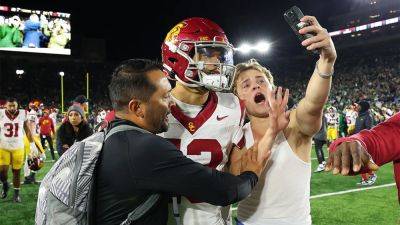 Michael Reaves - Caleb Williams - USC’s Caleb Williams addresses Notre Dame heckler: ‘Lions don’t worry about that’ - foxnews.com - Ireland - Los Angeles - state Arizona - state Indiana - state Michigan