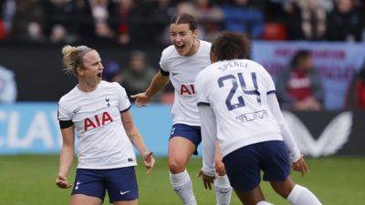 Thomas hat-trick sends Spurs top of WSL after 4-2 win over Aston Villa
