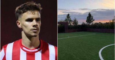 Romeo Beckham shows off incredible football pitch in dad David's garden