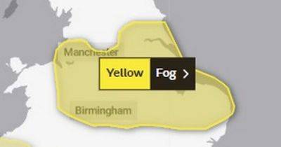 Met Office issues yellow weather warning over 'dense fog' in Greater Manchester