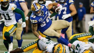 Bombers' Oliveira, CFL rushing leader, up for outstanding player and top Canadian awards