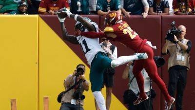 AJ Brown sets NFL record as Eagles use second-half surge to beat Commanders - foxnews.com - Washington - county Eagle - state Indiana - state Maryland