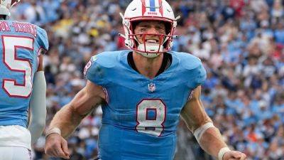 Ryan Tannehill - Will Levis - Titans rookie Will Levis throws 4 TD passes in first start - ESPN - espn.com - county Hall - county Eagle - state Minnesota - state Tennessee