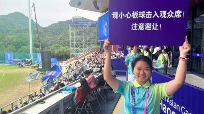 Games-Take care!: Hangzhou volunteers warn fans as Jaiswal smashes India to win