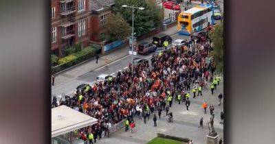 LIVE: Major police presence and reports of 'chaos' near Manchester city centre as Galatasaray fans march to Old Trafford