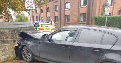 BMW driver found with incriminating stash after smashing into wall trying to escape police