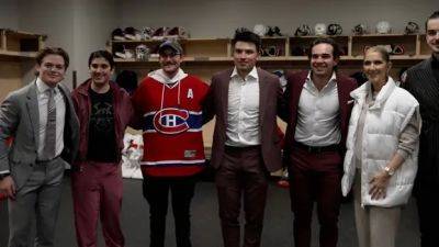 Nick Suzuki - Cole Caufield - In surprise public appearance, Céline Dion hangs out with the Habs at Vegas game - cbc.ca - France - county Martin - county St. Louis - Instagram