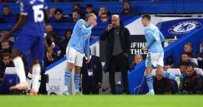 Jack Grealish - Bernardo Silva - John Stones - Jeremy Doku - Pep Guardiola's Haaland response for Man City vs Chelsea showed battle between chaos and control - manchestereveningnews.co.uk