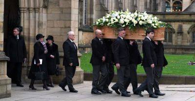 Manchester and wider football world say final goodbyes to Sir Bobby Charlton