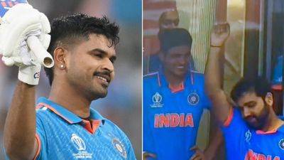 Rohit Sharma - Rahul Dravid - Shreyas Iyer - Rohit Sharma Mimicking Shreyas Iyer's Cricket World Cup Ton Celebration Is The Most Hilarious Thing Ever. Watch - sports.ndtv.com - New Zealand - India