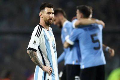 Lionel Messi - Marcelo Bielsa - Ronald Araújo - Luis Díaz - Messi urges Argentina to 'get back up' for Brazil clash after surprise defeat to Uruguay - thenationalnews.com - Qatar - Brazil - Colombia - Usa - Argentina - Saudi Arabia - Uruguay