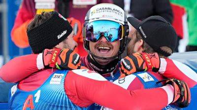 Dave Ryding - Johannes Strolz - Feller leads Austrian sweep of slalom podium at home with 3rd World Cup win - cbc.ca - Britain - Sweden - Austria