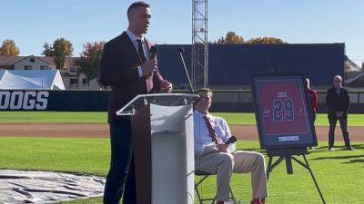 Aaron Judge credits Fresno State for big league success during jersey retirement ceremony - foxnews.com - Usa - New York - county Fresno