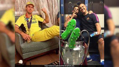 Did Mitchell Marsh Disrespect Cricket World Cup Trophy? Social Media Provides 'Football' Defence