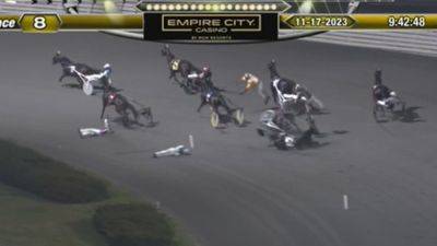 Scary crash video shows harness racers, horses catapulted into air