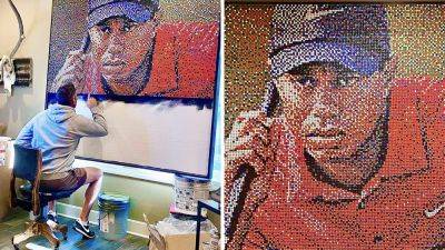 Tiger Woods - Tiger Woods fan creates mural of the player using 25,000 golf tees: See the artist's stunning design - foxnews.com - Turkey - state Missouri