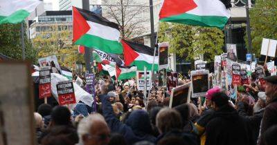 LIVE updates as pro-Palestine demonstrators gather in Manchester