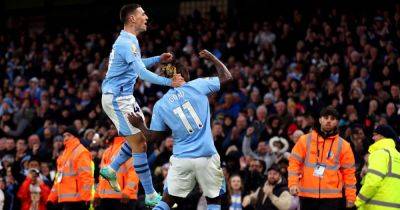 Jeremy Doku takes Erling Haaland celebration to make Man City point