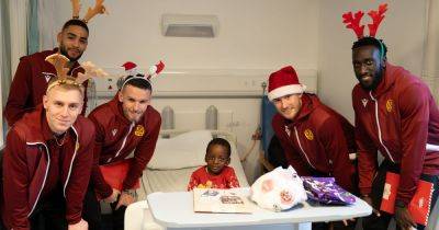 Motherwell spread Christmas cheer on visit to children's ward at Wishaw hospital
