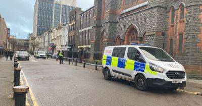 Police tape off Cardiff Cathedral and nearby businesses - walesonline.co.uk