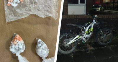 Knife and suspected drugs uncovered after police search electric bike rider