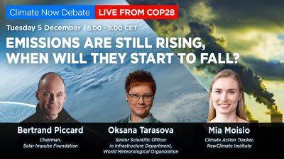 Live. Climate Now Live Debate: Emissions are still rising, when will they start to fall? - euronews.com - Uae - Pakistan