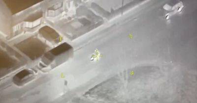 Dramatic police helicopter footage captures moment police bust runaway suspects