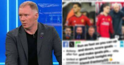 Paul Scholes responds to Antony comments about 'malicious' Manchester United critics