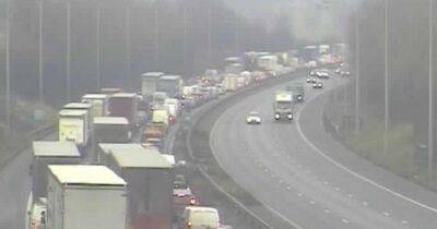 Paramedics treat casualty after car overturns in motorway crash involving lorry - manchestereveningnews.co.uk - Manchester