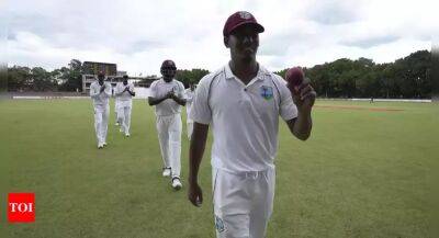 Craig Ervine - 2nd Test: Record-breaker Motie spins West Indies to series win over Zimbabwe - timesofindia.indiatimes.com - South Africa - Zimbabwe - India - Guyana