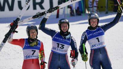 Alexander Schmid and Maria Therese Tviberg win parallel giant slaloms in 2023 world championships at Courchevel Meribel