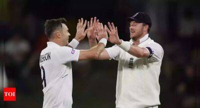 Joe Root - James Anderson - Harry Brook - Brendon Maccullum - Blair Tickner - Tom Latham - Tim Southee - Neil Wagner - Scott Kuggeleijn - 1st Test: Attack-minded England take control on Day 1 against New Zealand - timesofindia.indiatimes.com - New Zealand - county Henry - county Kane