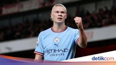 Sergio Aguero - Aston Villa - Kevin De-Bruyne - Aaron Ramsdale - Erling Haaland - Andy Cole - Liga Inggris - Haaland Sudah Samai Rekor Gol Semusim Aguero di Liga Inggris - sport.detik.com - Manchester - Argentina -  Man