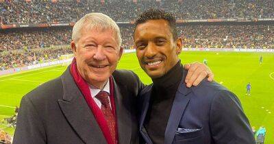 Former Manchester United star Nani reunited with Sir Alex Ferguson at Barcelona clash