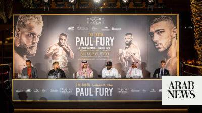 Cristiano Ronaldo - Ronald Martinez - 8-bout undercard for ‘Jake Paul v Tommy Fury: The Truth’ revealed - arabnews.com - Usa - Saudi Arabia -  Riyadh - Jordan - Azerbaijan - county Jack