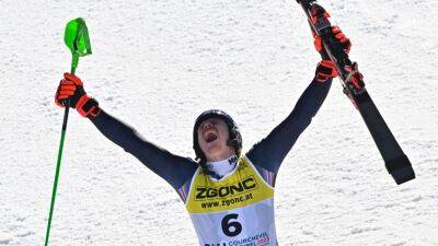 Henrik Kristoffersen beats history-maker AJ Ginnis in thrilling men's slalom at Alpine Ski World Championships