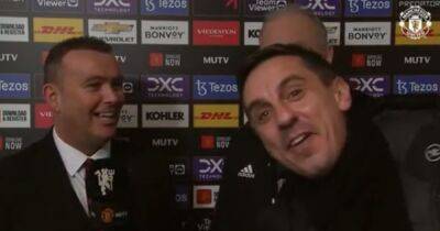 Gary Neville hilariously hijacks former Manchester United teammate's live interview
